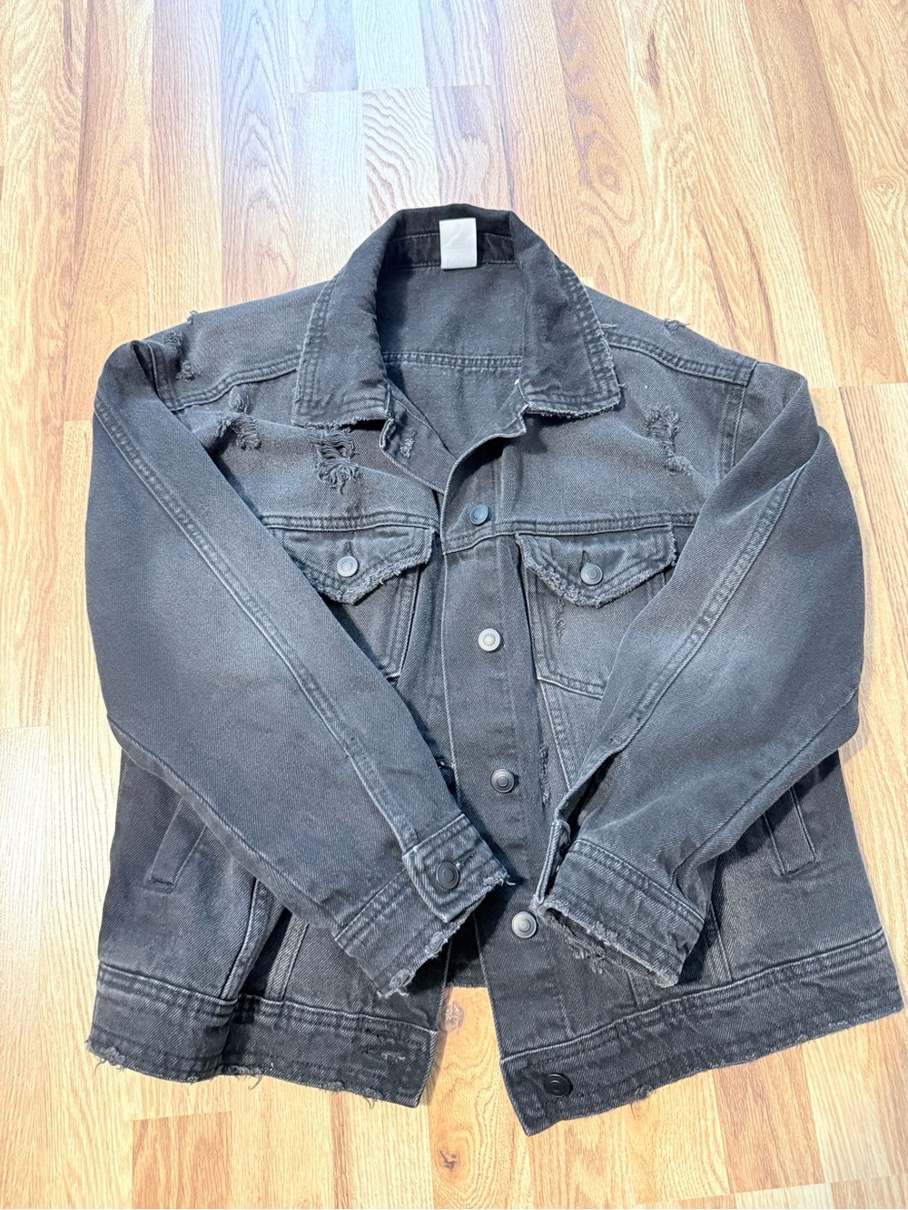 No Boundaries Black Distressed Denim Jacket - Women's Jean Trucker
